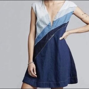 Free People Denim Patchwork Dress